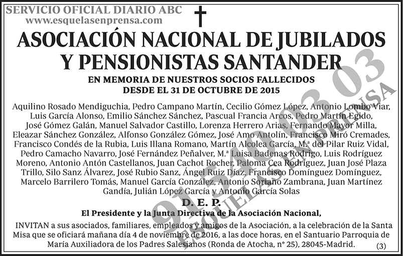 Asociación Nacional de Jubilados y Pensionistas Santander